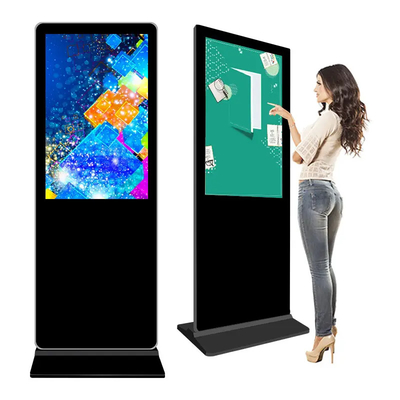 49 55 65 Inch Android Freestanding Digital Signage , Software Interactive Kiosk Cms