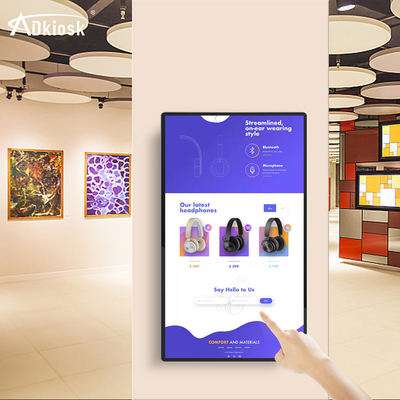 Wall Mounted Android Advertising Player , 32 Inch Interactive Touch Screen Kiosk