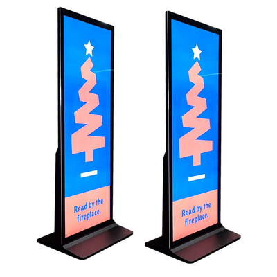 75inch Double Sided LCD Display Transparent Floor Stand Poster Kiosk